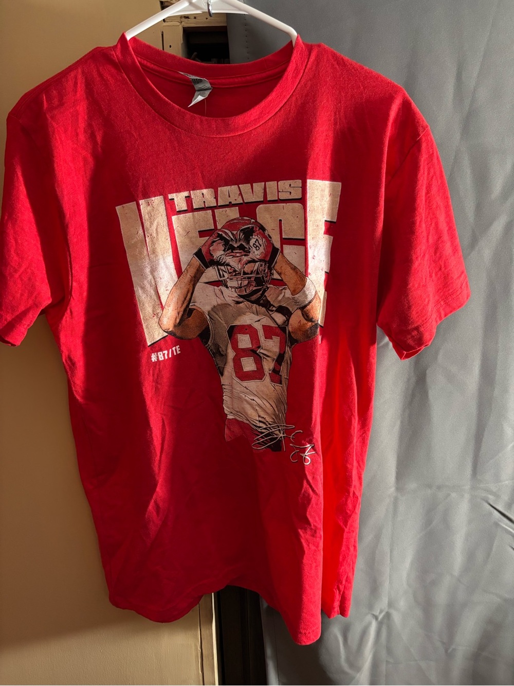 Fanatics Red Kids Football Graphic Tee with Player Print